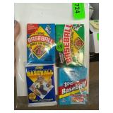 Four Assorted Packs of Baseball Trading Cards