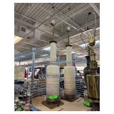 Tall Ceramic and Brass Table Lamps