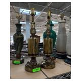 Brass Table Lamps with Harps