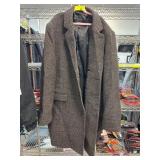 Express XL Brown Plaid Coat with Black Lining