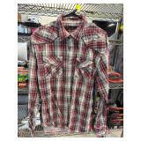 Wishbone 2XL Red and Grey Plaid Western Shirt