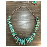 Turquoise Disc Necklace with Sterling Silver Clasp