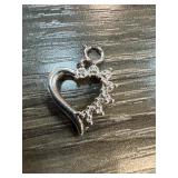 Sterling Silver Heart Pendant with Accents