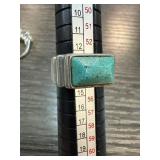 Sterling Silver Turquoise Rectangular Ring
