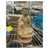 Guanyin Celadon Sculpture in Royal Ease Pose