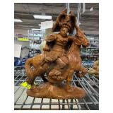 Chinese Shoushan Stone sculpture warrior on Horse