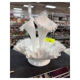 Fenton Silvercrest Epergne with Clear Ruffled Edge