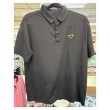 Black Prada Polo Shirt with Yellow Detailing