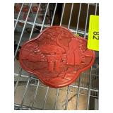 Red Cinnabar-Style Lacquered Trinket Box