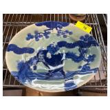 Hand-Painted Blue and White Porcelain Plate