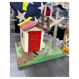 Tin Railroad Crossing Signal with Green Base