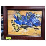 Framed Pat Bailey 2012 Butterfly Painting