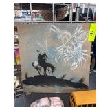 Native American Sand Art Scene on Board