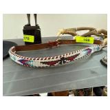 Leather and Beaded Cowboy Hat Band