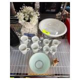 Ceramic Tableware with White Floral Vase
