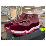 Air Jordan 11 Retro Maroon Velvet Sneakers Size 13