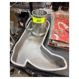 Boot-Shaped Cake Pan and Metal Tankard