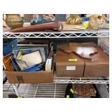 Wooden Texas-Shaped Box and Mixed Items Lot