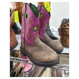 John Deere Kidsï¿½ Leather Western Boots, Pink/Brown