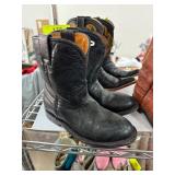 El Patron Black Leather Western Boots, Made in Mex