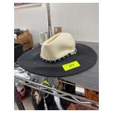 Two-Tone Hat with Chain Accent