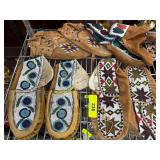 Four Pairs of Beaded Leather Moccasins