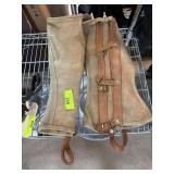 Canvas and Leather Gaiters with Buckles