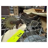 Single Antique Spur With Leather Strap