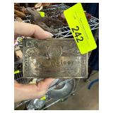 Budweiser Belt Buckle in Metal With Raised Design