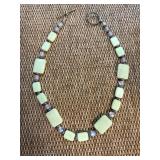 Costume Necklace with Yellow Rectangular Beads