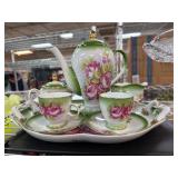 Nippon Porcelain Tea Set with Floral Design