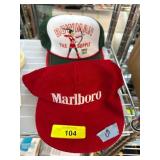 Two Vintage Logo Caps: Marlboro and Bowman Tile Su