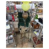 Victorian-Style Brass Floor Lamp with Uranium Glas