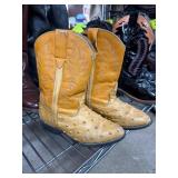 Kidï¿½s Leather Cowboy Boots With Ostrich Texture