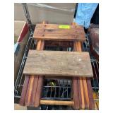 Handcrafted Folding Wood Stool Signed by Don Morga
