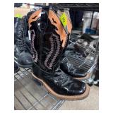 Old West Leather Cowboy Boots BSC 1843 Black and T