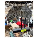 Metal Pig Silhouette Farm Sign on Stand