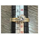 14 Karat Gold Ring with Diamond, 2.4 g Total Weigh