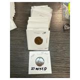 27 Mixed Date Wheat Pennies in Holders