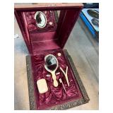 Ornate Vanity Case With Celluloid Accessories