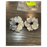 Mother-of-Pearl Floral Clip-On Earrings