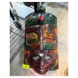 Hand-Carved and Painted Tribal Wooden Mask