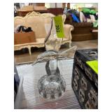 Blown Glass Bird Figurine on Round Base