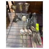 Silver-Plated Flatware and Goblets Set