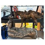 Austin Prod 1979 Cowboy and Horse Sculpture