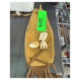 Suede Pouch with Animal Teeth