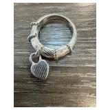 Judith Ripka Sterling Silver Ring with Heart Charm