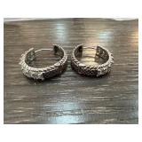 Judith Ripka Sterling Silver Hoop Earrings