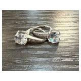 Sterling Silver Earrings with Clear Stones