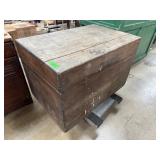 Wooden Storage Chest With Metal Hinges and Handles